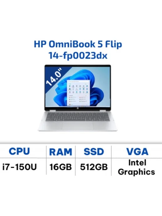 Omni Book 5 Flip x360 14  Core 7 150U  RAM 16   512